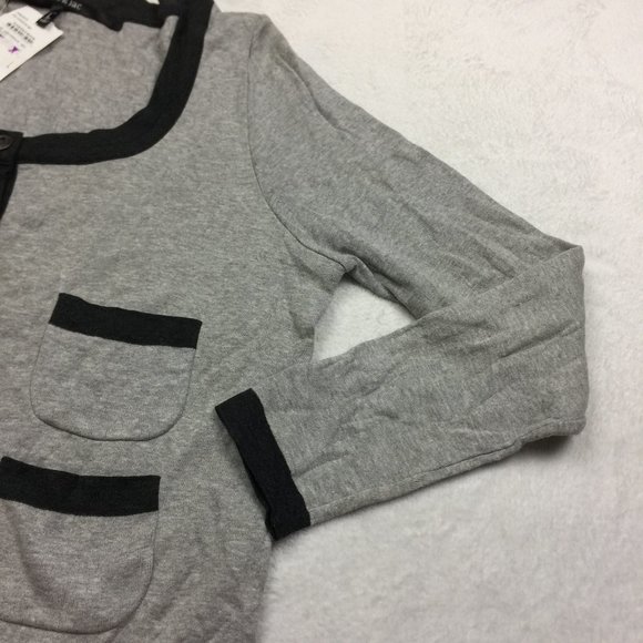 NWT Mac & Jac Cardigan Sweater L Large Womans Gray Black Knit Long Sleeve Button - Picture 11 of 11